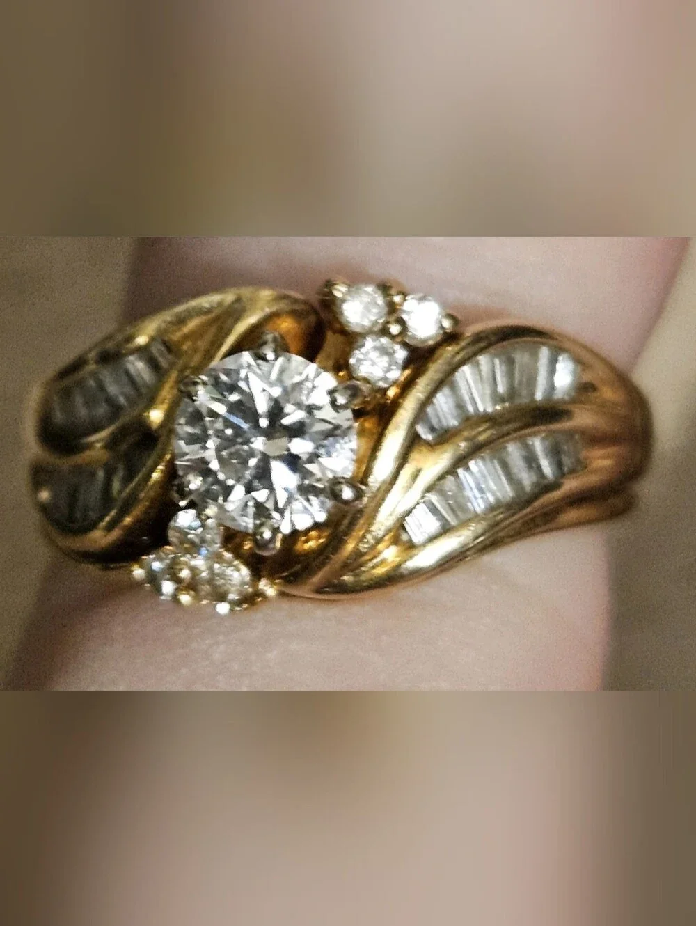 Hearts On Fire .44 ct Center Diamond Set In a 14K YG Ring, Size 6